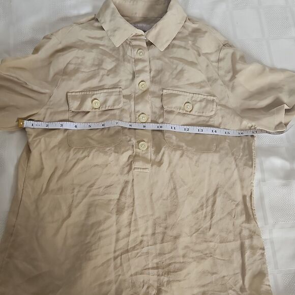 Banana Republic 100% Silk Short Sleeves Top Champagne XS - Picture 8 of 16